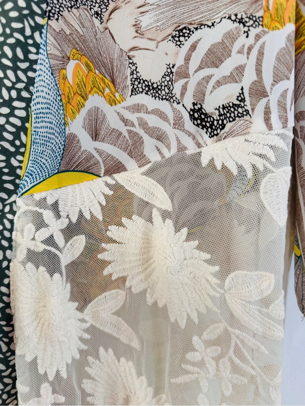NWT GiGiO Floral Embroidered Lace Kimono Duster Size S